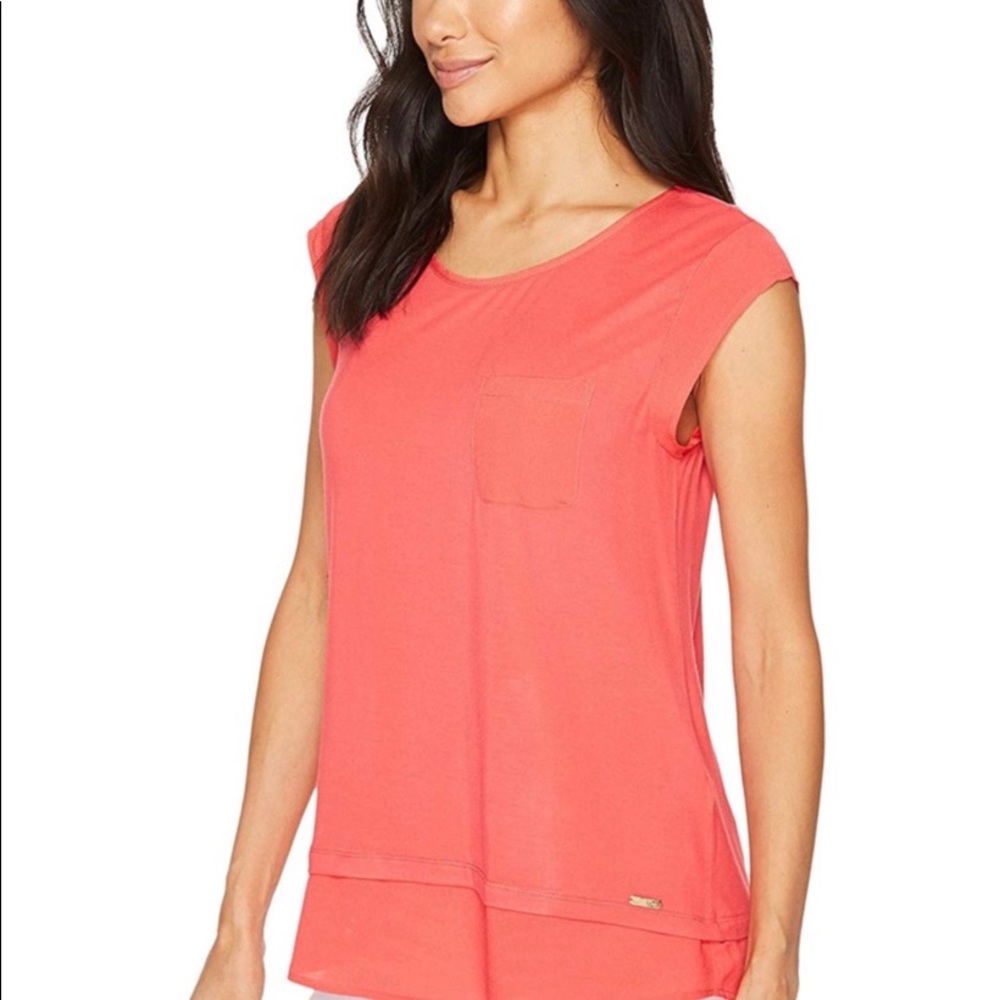 Calvin Klein Women’s One Pocket Shirt - Watermelon